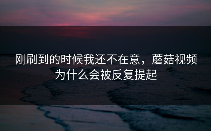 刚刷到的时候我还不在意，蘑菇视频为什么会被反复提起